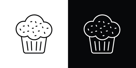 Muffin icon art Illustrations. premium line icons