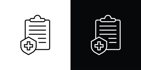 Medical insurance icon art Illustrations. premium line icons
