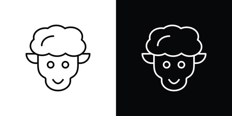 Lamb icon art Illustrations. premium line icons