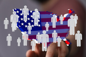Interactive map showing population distribution across the United States.  Data visualization.