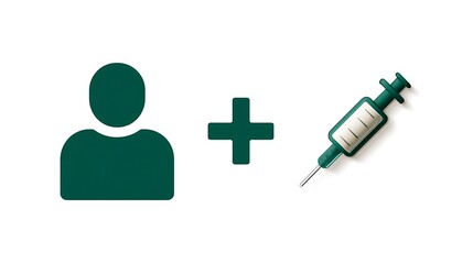 Obraz premium Person Icon Combined with Medical Syringe Representing Health and Vaccination Concept in Design