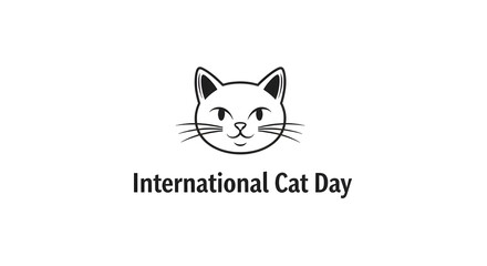 Obraz premium Celebrate International Cat Day with this cute cat graphic
