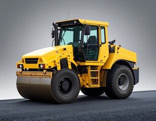 Fototapeta premium Heavy-Duty Road Roller Compactor