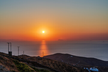 sunset on a greek island