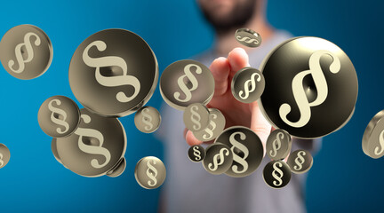 Abstract image of paragraph symbols.  Perfect for legal, law, or justice concepts.