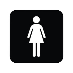 Woman restroom icon vector illustration female toilet sign public facility symbol accessible lavatory graphic