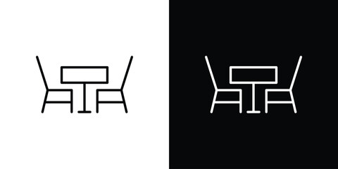 Dinner table icon art Illustrations. premium line icons