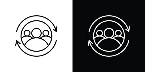 Customer retention icon art Illustrations. premium line icons