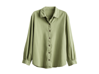 Light green collared button up long sleeve shirt image, Isolated, Png Transparent Background