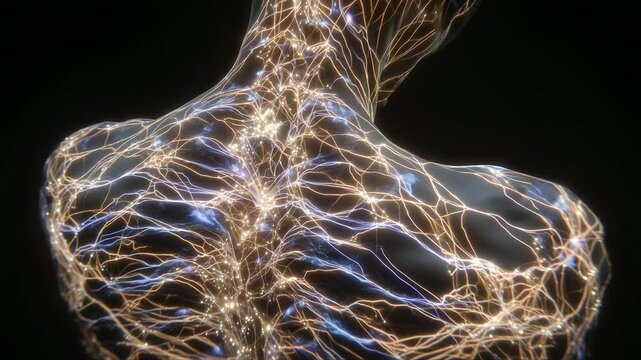 nerves as strings, neuro-musical system, vibrating nervous network, emotional harp, spinal