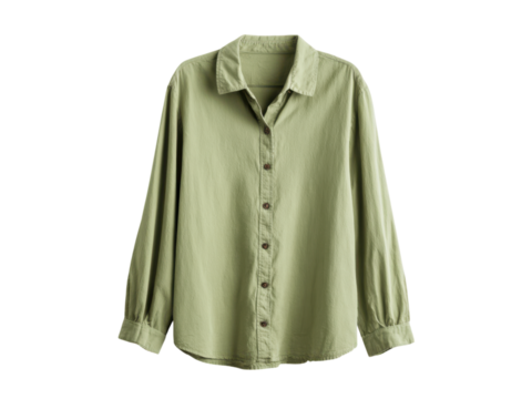 Light green collared button up long sleeve shirt image, Isolated, Png Transparent Background