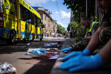 Urban scene, bloodstains, and emergency response