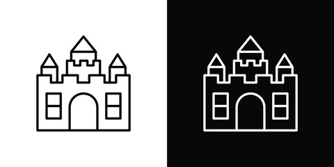 Castle icon art Illustrations. premium line icons
