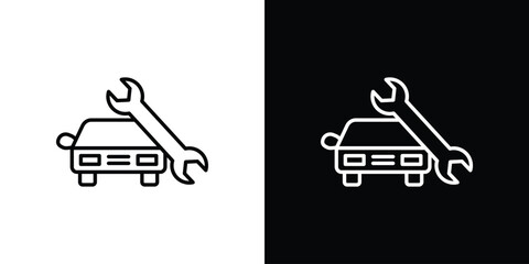 Car repair icon art Illustrations. premium line icons
