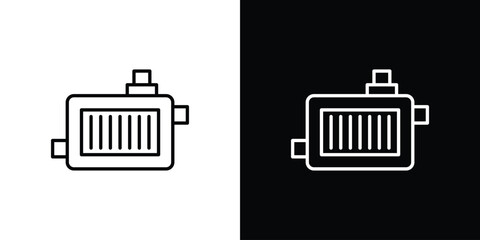 car radiator icon art Illustrations. premium line icons