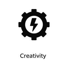Gear with lightning bolt icon symbolizing innovation and energy