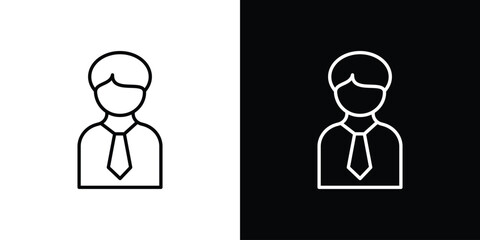 Businessman icon art Illustrations. premium line icons