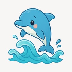 Obraz premium Cute dolphin cartoon illustration