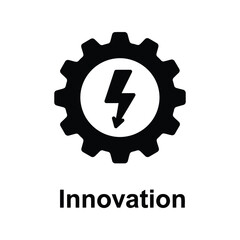 Gear with lightning bolt icon innovation symbol technology concept industry power creative idea engineering