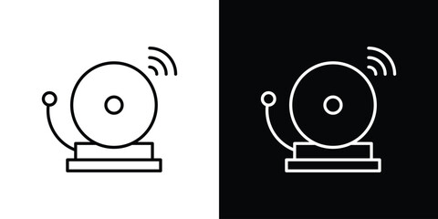 Bell school icon art Illustrations. premium line icons
