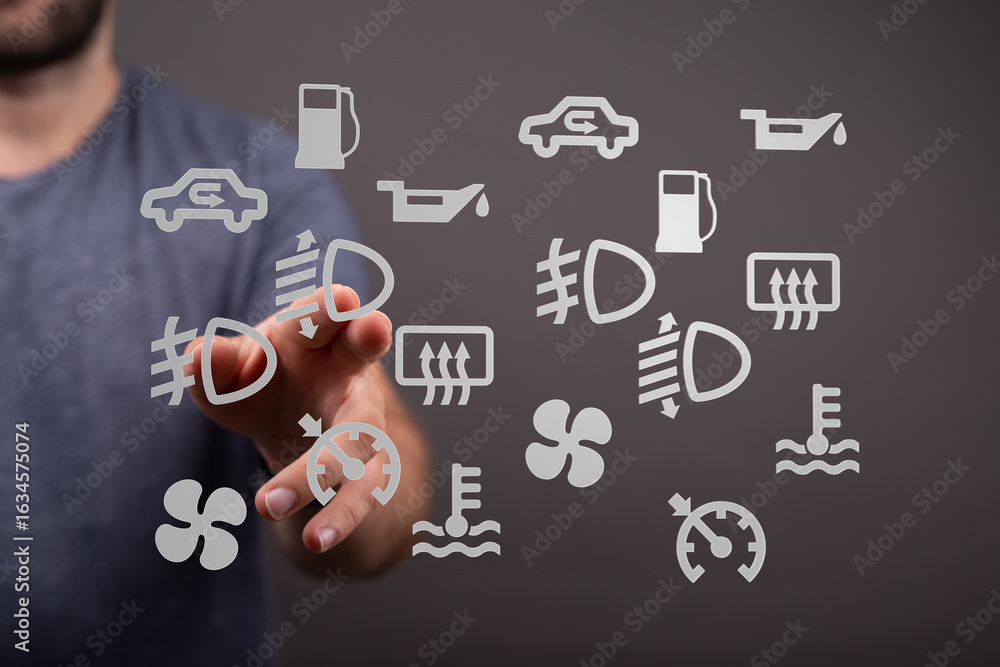 Poster learn to identify and understand your car's dashboard warning lights. avoid costly repairs by knowin