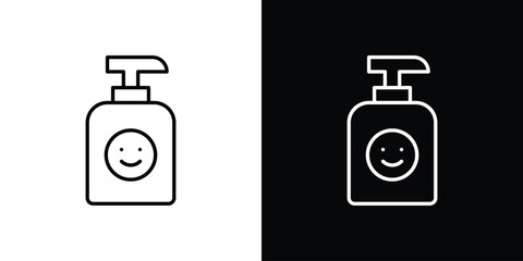 Baby shampoo icon art Illustrations. premium line icons