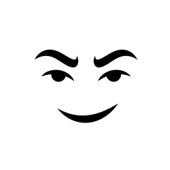 Fototapeta premium Vector art of sly and mischievous face isolated on white background