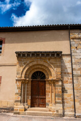 Antigual portada de la iglesia de Santa Mar&iacute;a de Villamayor. Asturias, Spain.