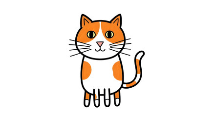 Obraz premium Cute orange and white cat illustration