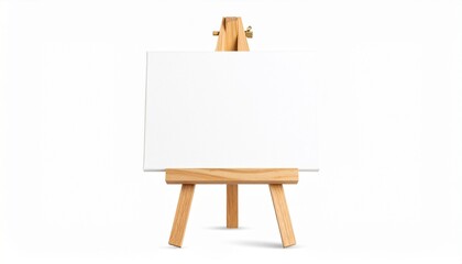 Blank canvas on wooden easel against a white background—symbolizing potential, creation, and the silence before expression.