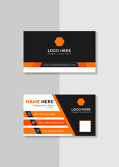 Premium & Stylish Modern Elegant Business Card design with Orange and dark black color.