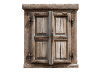 Aged wooden window shutters