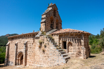 12th Century Romanesque Hermitage of San Emeterio y San Celedonio. Rio Quintanilla, Burgos, Spain