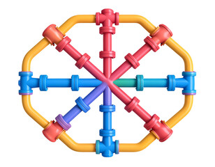 Colorful Pipes 3D Illustration
