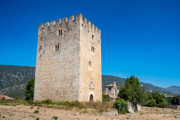 Fototapeta premium 15th Century Tower of Fernandez Velasco, Valdenoceda, Burgos, Castile and Leon, Spain