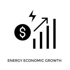 Economic Growth Icon Glyph Style. Vector Illustration For Graphic Design