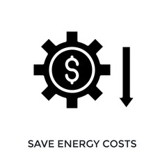 Save Energy Costs Icon Glyph Style. Vector Illustration For Graphic Design