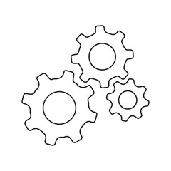 Gear icon set. black cogwheel vector collection, mechanical gear shapes, minimal maintenance, settings, repair symbols, Gear design collection. Victor illustration eps10