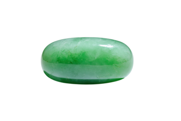 Oval green gemstone, smooth surface, subtle veining