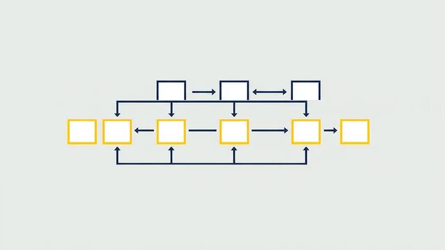 Flowchart illustrating a complex process with interconnected elements and decision points