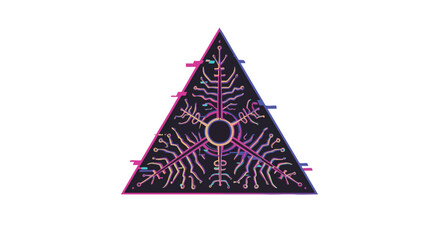 Modern Vector Pattern with Abstract Triangular Neural Network Design in Vibrant Gradient Colors