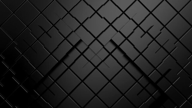 Cubes Form a Wave. Abstract motion, two color, 3d rendering, 4k resolution
