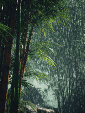 雨と竹