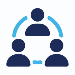 Teamwork and Collaboration Icon Modern Flat Design Symbol for Partnership, Communication, Group, Leadership, Unity, Support, and Connection