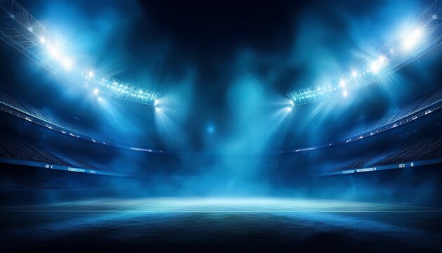 blue stadium lights smoke background