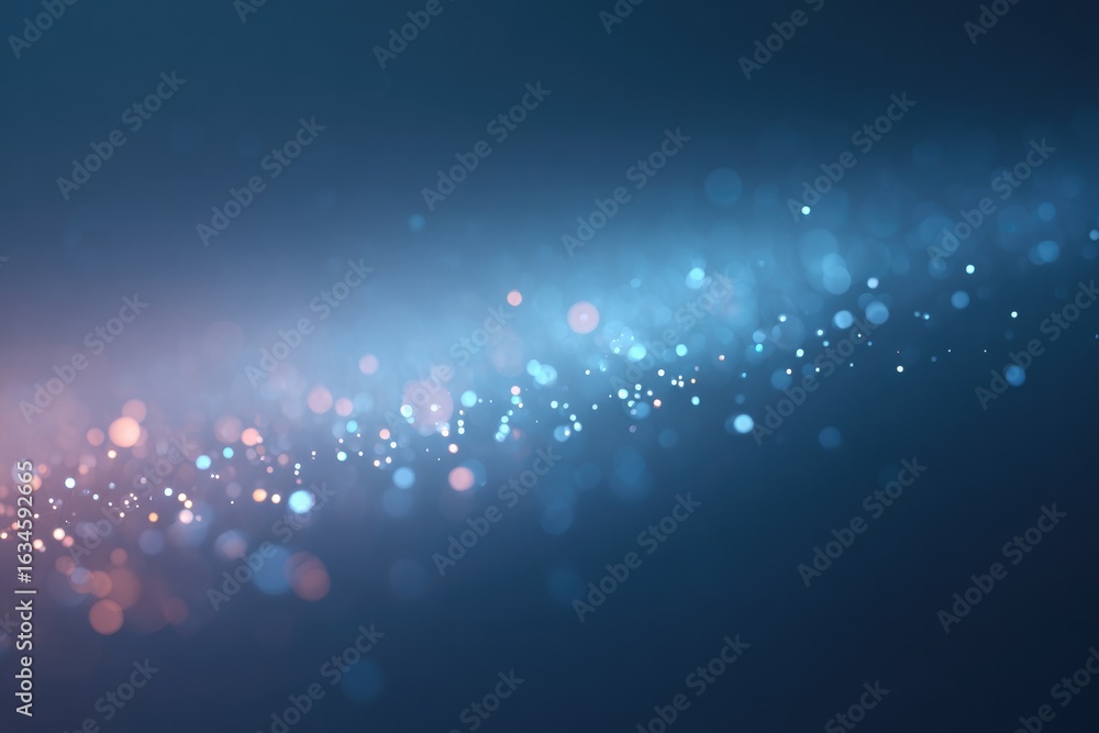 Poster soft illumination glows through delicate particles, creating an