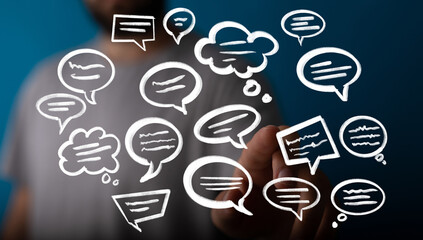 Abstract image depicting diverse conversations and communication concepts. Ideal for blogs,...
