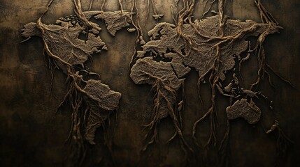 Earthy Tones World Map Conceptual Background