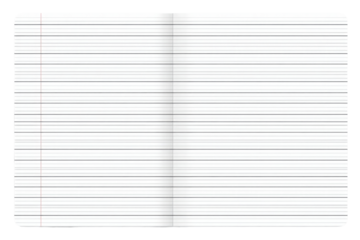 Open lined notebook.  Blank pages