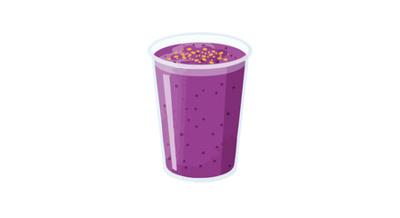 Vector Illustration of Purple Fruit Juice in a Glass in Modern Minimalist Style